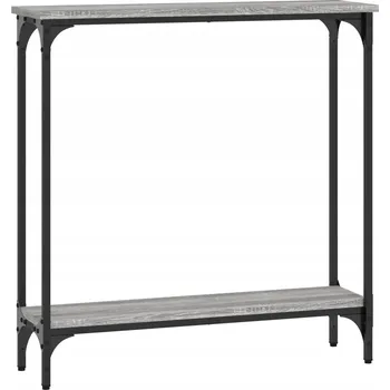Konferenční stolek Konzolový stolek s kovovým rámem, Šedý dub Sonoma, 75x22,5x75 cm