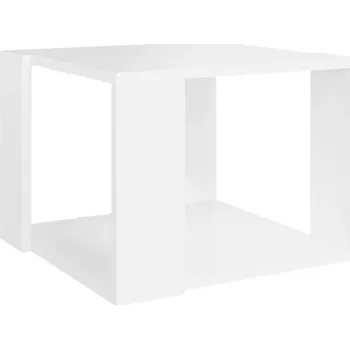 Konferenční stolek Konferenční stolek s poličkou, bílý, dřevotříska, 40x40x30 cm