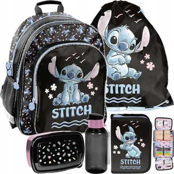 Školní batoh Školní batoh Paso vícekomorový Lilo a Stitch velký černý, modrý