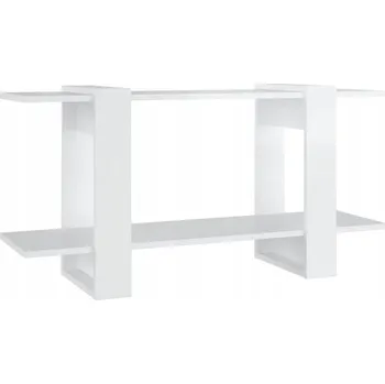 Knihovna Regál na knihy z dřevotřísky, bílý vysoký lesk