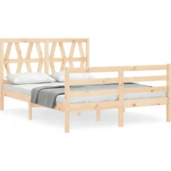 Postel Dřevěná borovicová postel 205,5x145,5x100 cm, přírodní, bez matrace