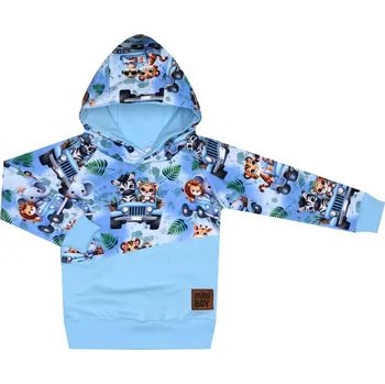 Mikina s kapucí - ZOO v autíčku Velikost: 110