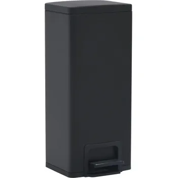 Odpadkový koš Odpadkový koš s pedálem, nerezová ocel, 31x31,5x71 cm, černý