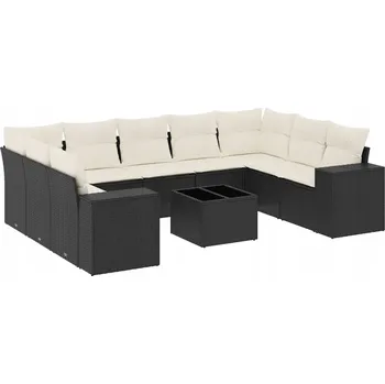 Zahradní pohovka Modulární zahradní nábytek z černého PE ratanu, 62 x 62 x 69 cm