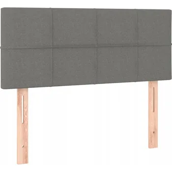 Čelo postele nastavitelné, látka tmavě šedá, 90x5x78/88 cm, modřínové dřevo