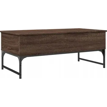 Konferenční stolek Konferenční stolek s přihrádkami, hnědý dub, 100x50x40 cm