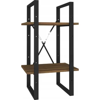 Knihovna Regál na knihy se 2 policemi, hnědý dub, 40 x 30 x 70 cm, materiál dřevo