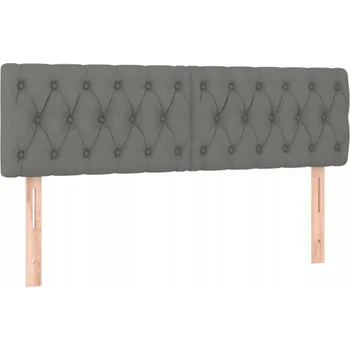 Čelo postele nastavitelné, tmavě šedé, 144x7x78/88 cm, látka