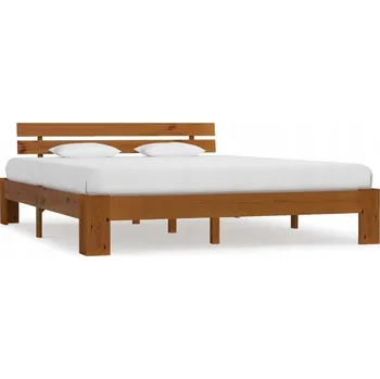 Postel Rám postele z masivního borovicového dřeva 160x200 cm, medově hnědý, 213x165x66 cm