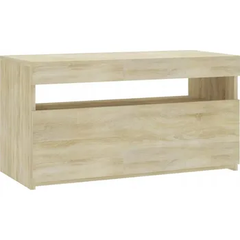 Televizní stolek TV stolek s RGB LED osvětlením, Dub Sonoma, 75x35x40 cm