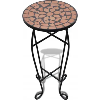 Zahradní stůl Zahradní stolek s mozaikovou deskou, terakotově-černý, 30x60 cm