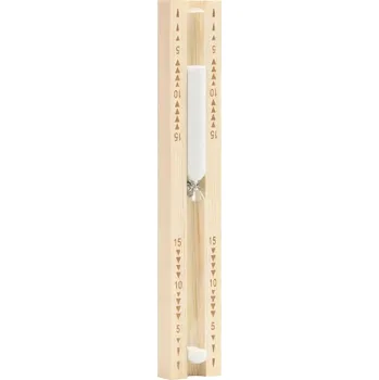 Dřevěné Přesýpací Hodiny do Sauny s Žáruvzdorným Sklem, 5 x 3 x 29,5 cm