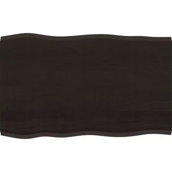 Konferenční stolek Deska stolu Lite, dubové dřevo, tmavě hnědá, 80 x 50 x 2 cm