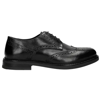 Pánské polobotky Černé Pánské Broky Z Lícové Kůže Wojas 1027851 41