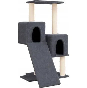 Multifunkční škrabadlo pro kočky, domečky, žebřík, plyš, sisal, 61 x 55 x 82 cm,