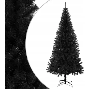 Vánoční stromek Černý umělý vánoční stromek z PVC s ocelovou základnou, 180 cm x 90 cm
