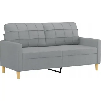 Pohovka Dvojmístná pohovka, světle šedá polyester, kov, 158x77x80 cm