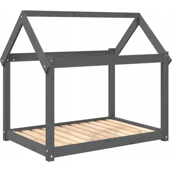 Pelíšek pro psa Světlé borovicové dřevo pelíšek pro psa 101x70x90 cm - šedý