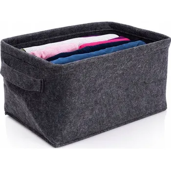 Úložný box Filcový skládací úložný koš černý 36x27x20 cm