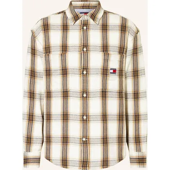 Pánská košile Tommy Jeans Předsedající, krémová / velbloudí / černá