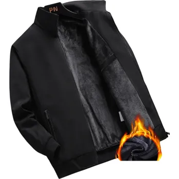 Tlustá teplá pánská zimní bunda na zip s rolákem POLYESTER ležérní podzimní bunda různé barvy pro muže černá XS