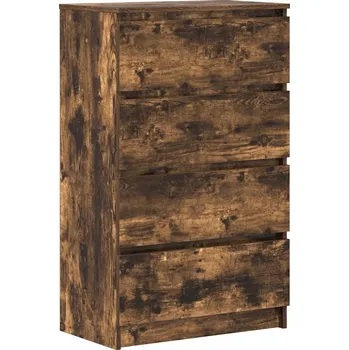 Komoda Komoda Minimalistická Kouřový Dub 60x35x98,5 cm se 4 Zásuvkami