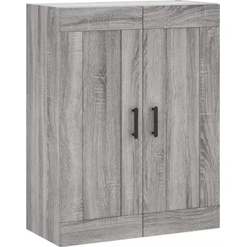 Noční stolek Závěsná Noční Stolek se 3 přihrádkami a 2 dvířky, šedý dub sonoma, 69