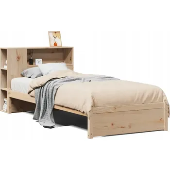 Postel Postel s regálem z masivního borovicového dřeva 219,5 x 81 x 82 cm