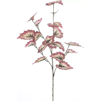 umělá květina umělá rostlina, Begonie „Rex“ větev červená 60 cm