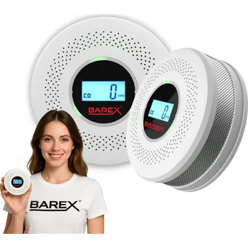 IP kamera Czujnik dymu i tlenku węgla 2v1 s LCD displejem