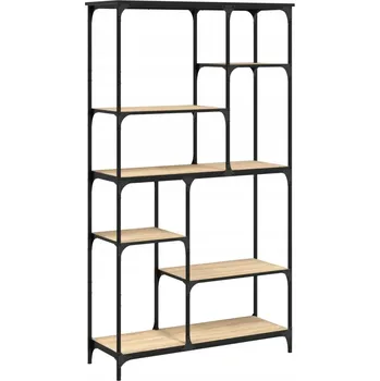 Knihovna Industriální knihovna z dřevotřísky a ocelového rámu