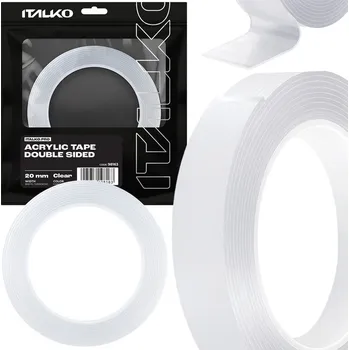 Lepicí páska NANO oboustranná gelová páska, silná, průhledná, voděodolná 20 mm x 5 m