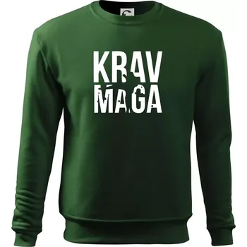 Nápis Krav Maga - Mikina Essential dětská - 146 cm/10 let ( Lahvově zelená )