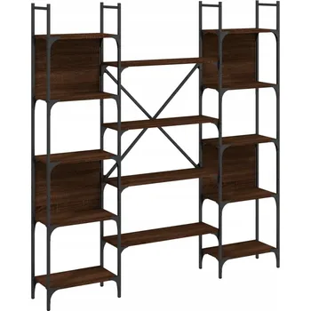 Knihovna Knihovna s otevřenými policemi, hnědý dub, 155,5x24x166,5 cm