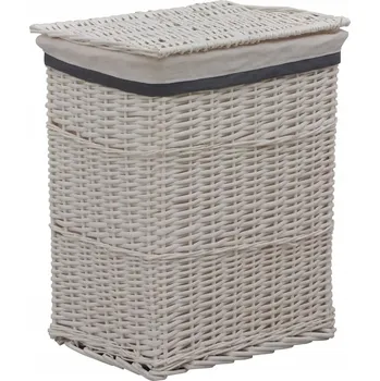 Koš na prádlo Bílý proutěný koš na prádlo 43 x 34 x 57,5 cm