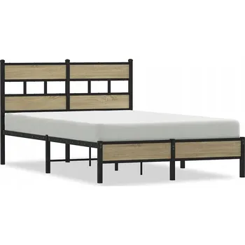 Postel Kovový rám postele 196 x 125 x 91,5 cm dub sonoma s úložným prostorem