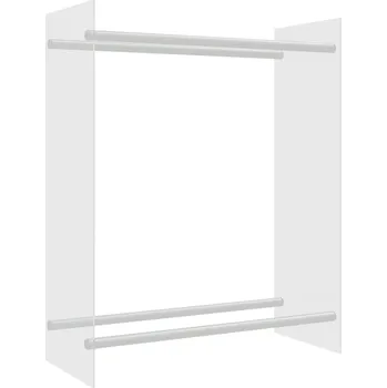 Stojan na palivové dřevo z tvrzeného skla a oceli 80x35x100 cm, průhledný