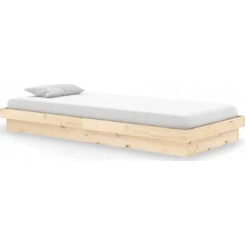 Postel Rám postele z masivního borovicového dřeva, 204 x 93,5 x 21 cm, rustikální