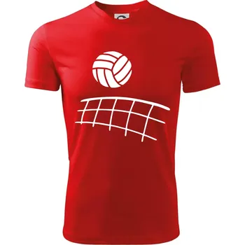 Chlapecké tričko Volejbalová síť - Dětské triko sportovní (dresovina) - 122 cm/6 let ( Červená )