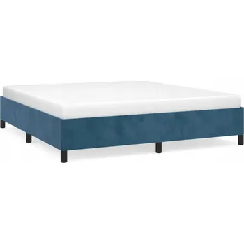 Postel Rám postele sametový tmavě modrý 203 x 183 x 35 cm