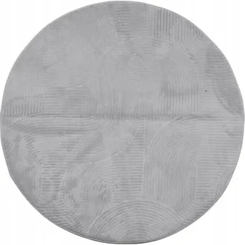 Koberec Koberec IZA, 3D Geometrický Vzor, 100% Polyester, Šedý, Ø80 cm, Výška Vl