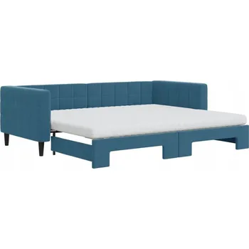 Pohovka Rozkládací pohovka s funkcí spaní, modrá, 223 x 100 x 68 cm