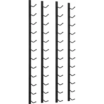 Stojan na víno Nástěnný stojan na víno z železa, černý, 19x11x116 cm, pro 24 lahví