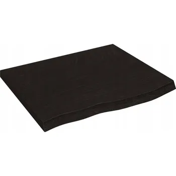 Koupelnový nábytek Koupelnová deska z masivního dubového dřeva, tmavě hnědá, 60x60x(2-4) cm, s