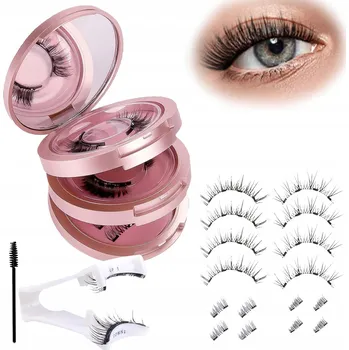 Péče o řasy a obočí Magnetické 3D řasy bez lepidla, 8 párů, přirozené, lehké a s dlouhou výdrží