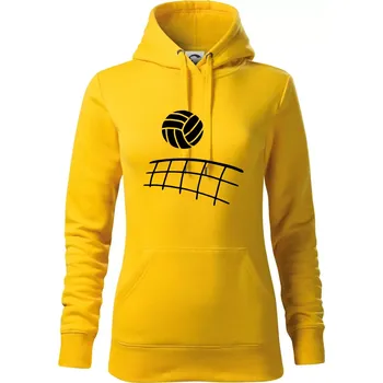 Dámská mikina Volejbalová síť - Mikina dámská Cape s kapucí - S ( Žlutá )