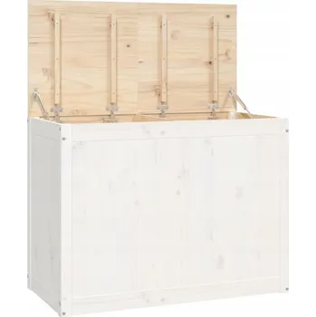 Koš na prádlo Koš na prádlo z masivního borovicového dřeva s plynovým pístem, bílý,