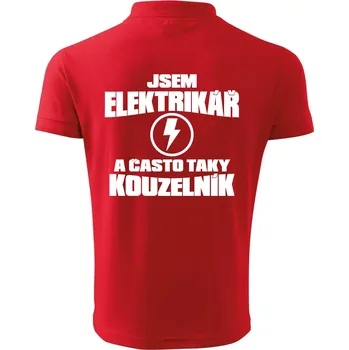 Pánská košile Elektrikář kouzelník - Polokošile pánská Pique Polo 203 - 5XL ( Červená )