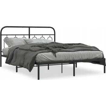 Postel Klasický Kovový Rám Postele s Dodatečným Prostorem, Černá, 207x146x100
