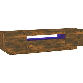 Televizní stolek TV stolek s RGB LED osvětlením, dřevěný materiál, 160x35x40 cm